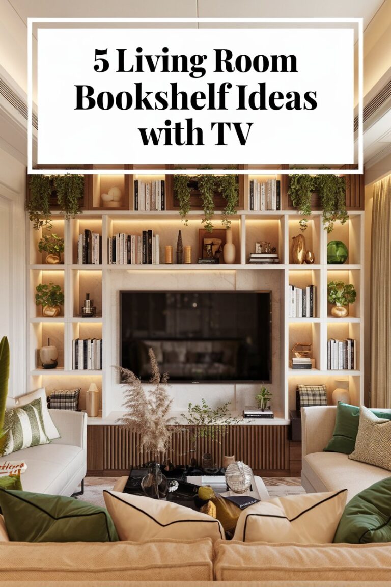 5 Living Room Bookshelf Ideas with TV