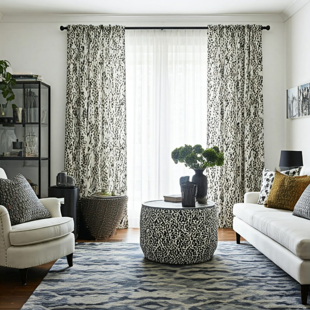 black living room curtain ideas