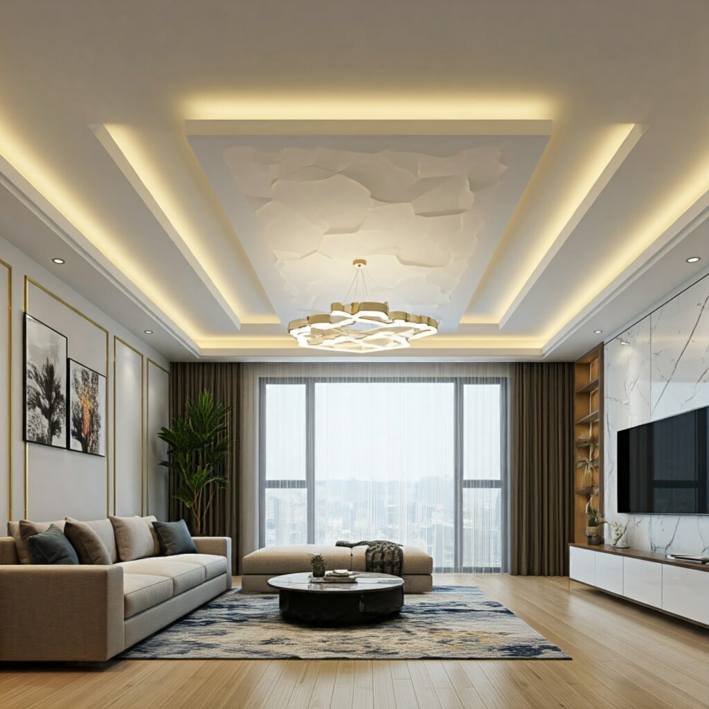 Luxury Living Room False Ceiling Designs